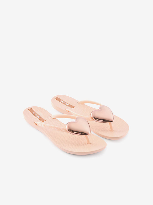 CoolChap Rounded Heart Waterproof Non-slip Soft-soled Flip-flops PINK