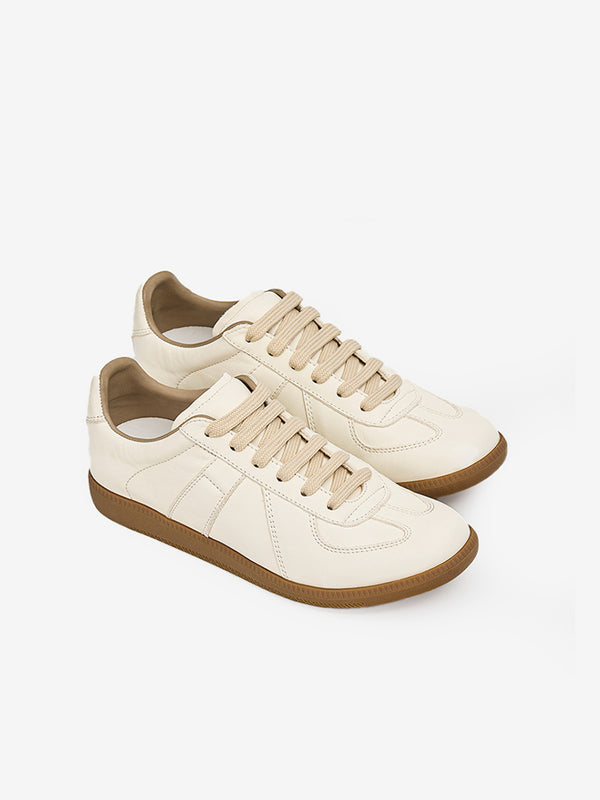 CoolChap Leather Thin - soled Comfortable Casual Shoes BEIGE