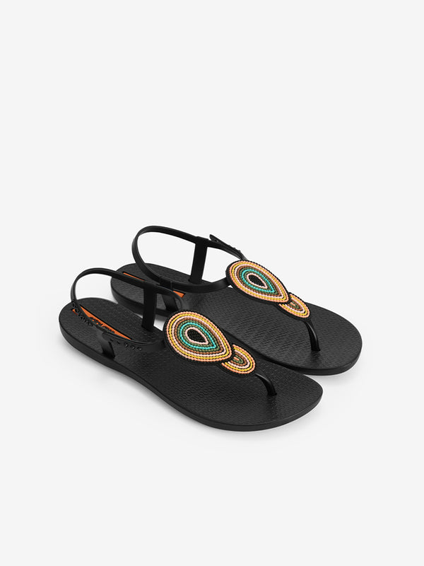 CoolChap Starry - Night Design Toe - post Soft - soled Vacation Sandals BLACK