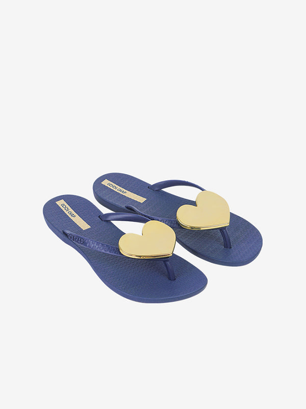 CoolChap Classic Love - heart - shaped Waterproof and Non - slip Soft - soled Flip - Flops DENIM