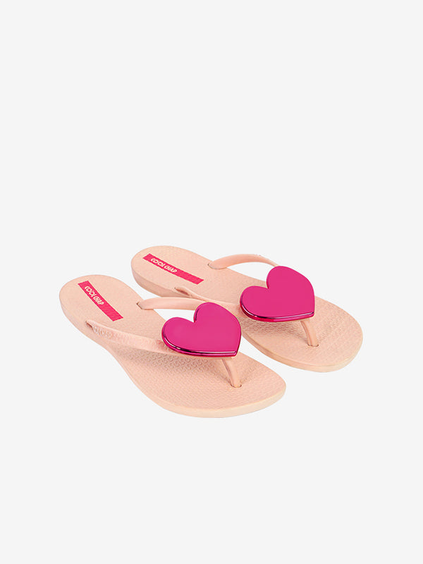 CoolChap Classic Love - heart - shaped Waterproof and Non - slip Soft - soled Flip - Flops CRYSTAL ROSE