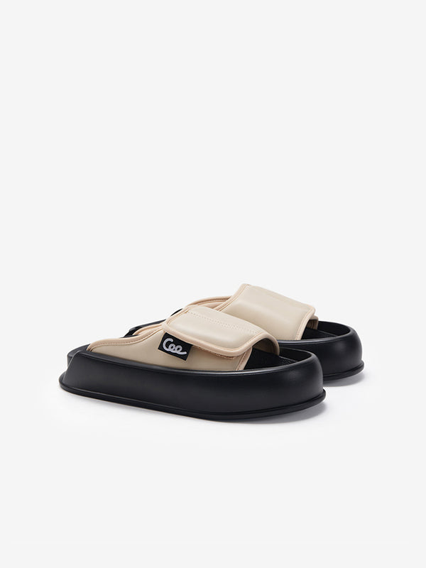 CoolChap Lightweight Soft-soled Velcro Slide-on Sandals BEIGE