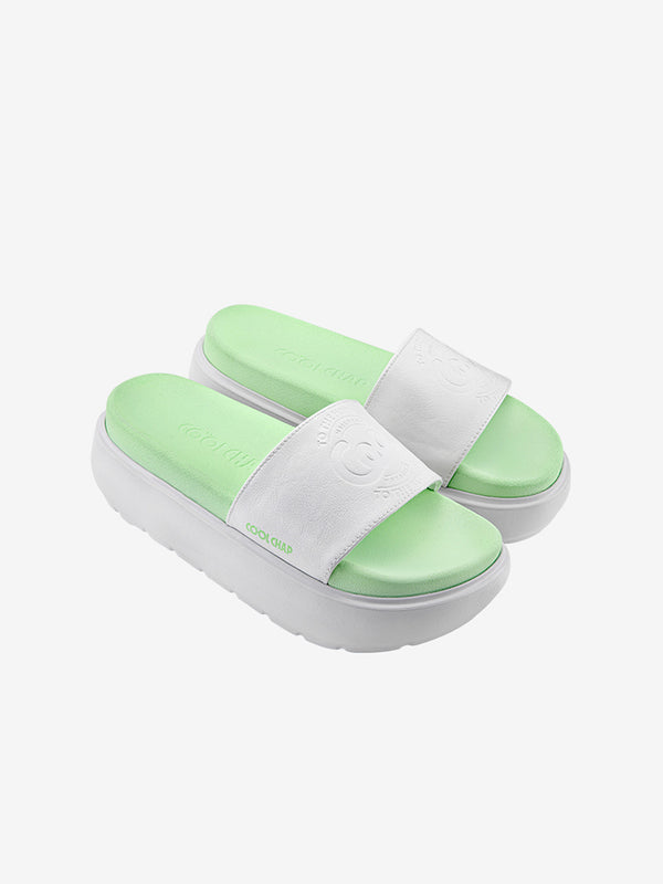 CoolChap Lightweight, Soft and Non - slip Thick - soled Slide - on Sandals WHITE-GREEN