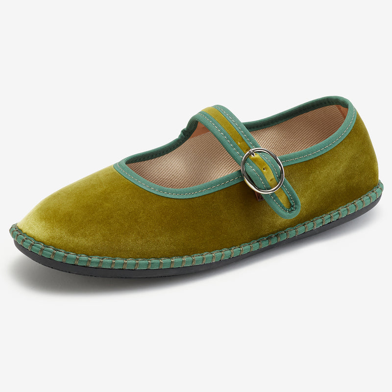 Merceditas Bansu Floreo de terciopelo verde – imagen 5