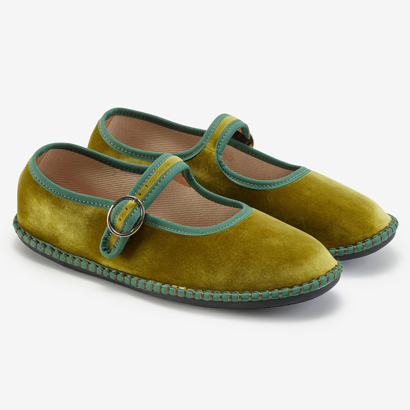 Merceditas Bansu Floreo de terciopelo verde – imagen 2