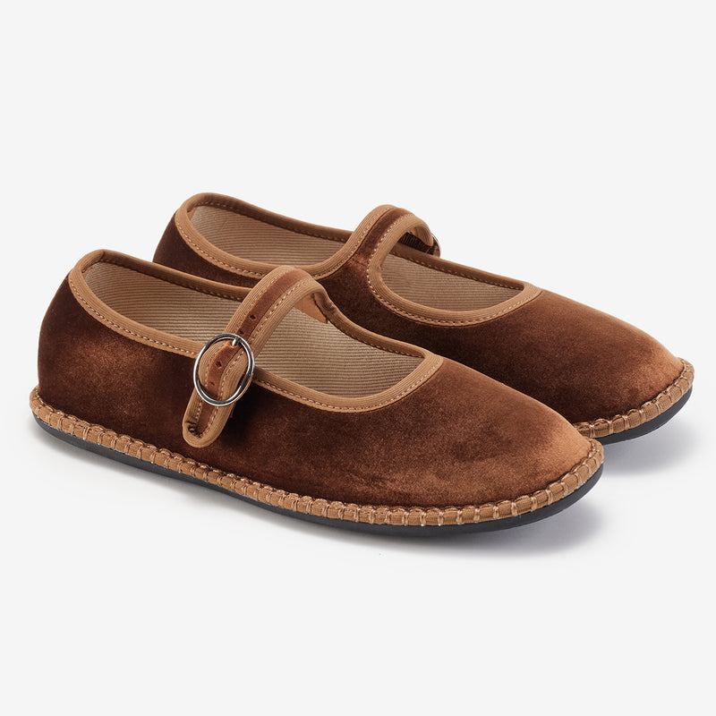 Merceditas Bansu Floreo de terciopelo terracota – imagen 2