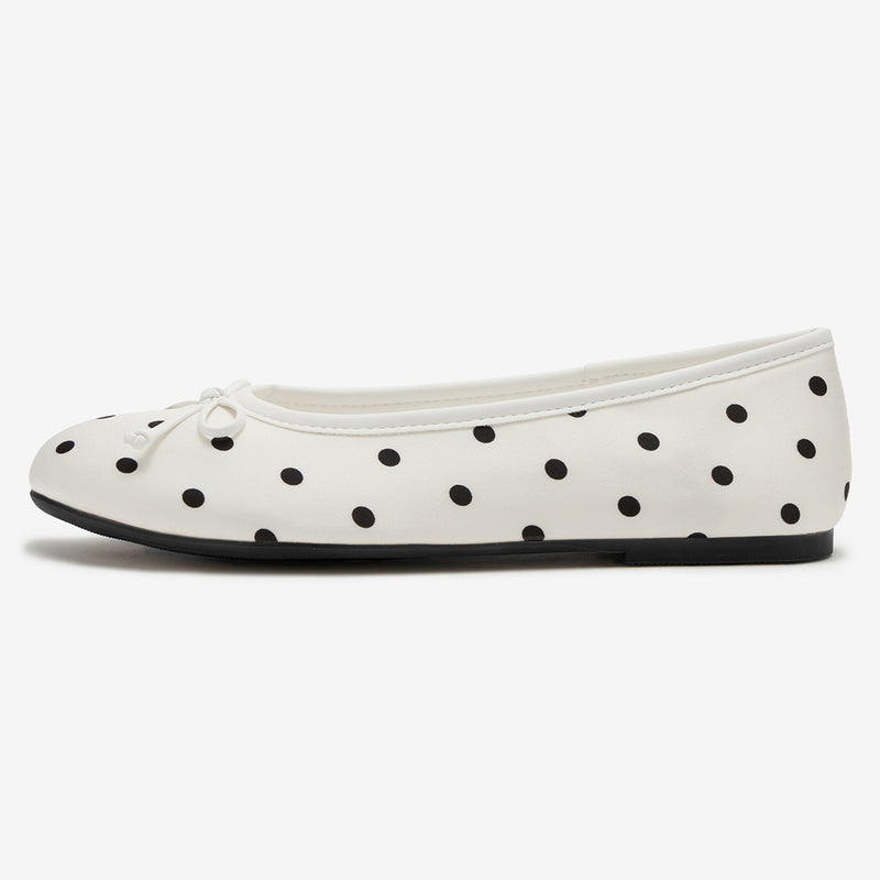 Bailarinas de lunares Polka Dots blancas